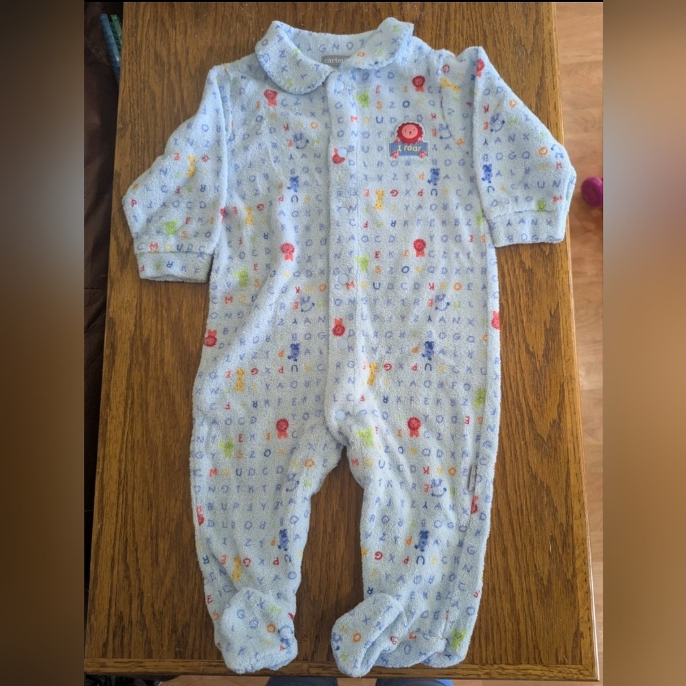 Vintage Carter's Blue Alphabet Footie 6-9m